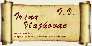 Irina Vlajkovac vizit kartica